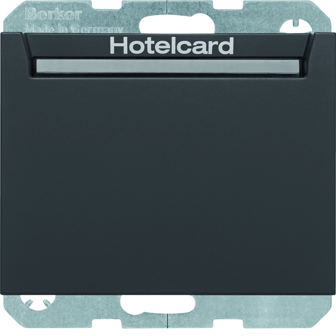 Hotellikorttikytkin 1s 10A hakuvalolla, K.1, antrasiitti matta