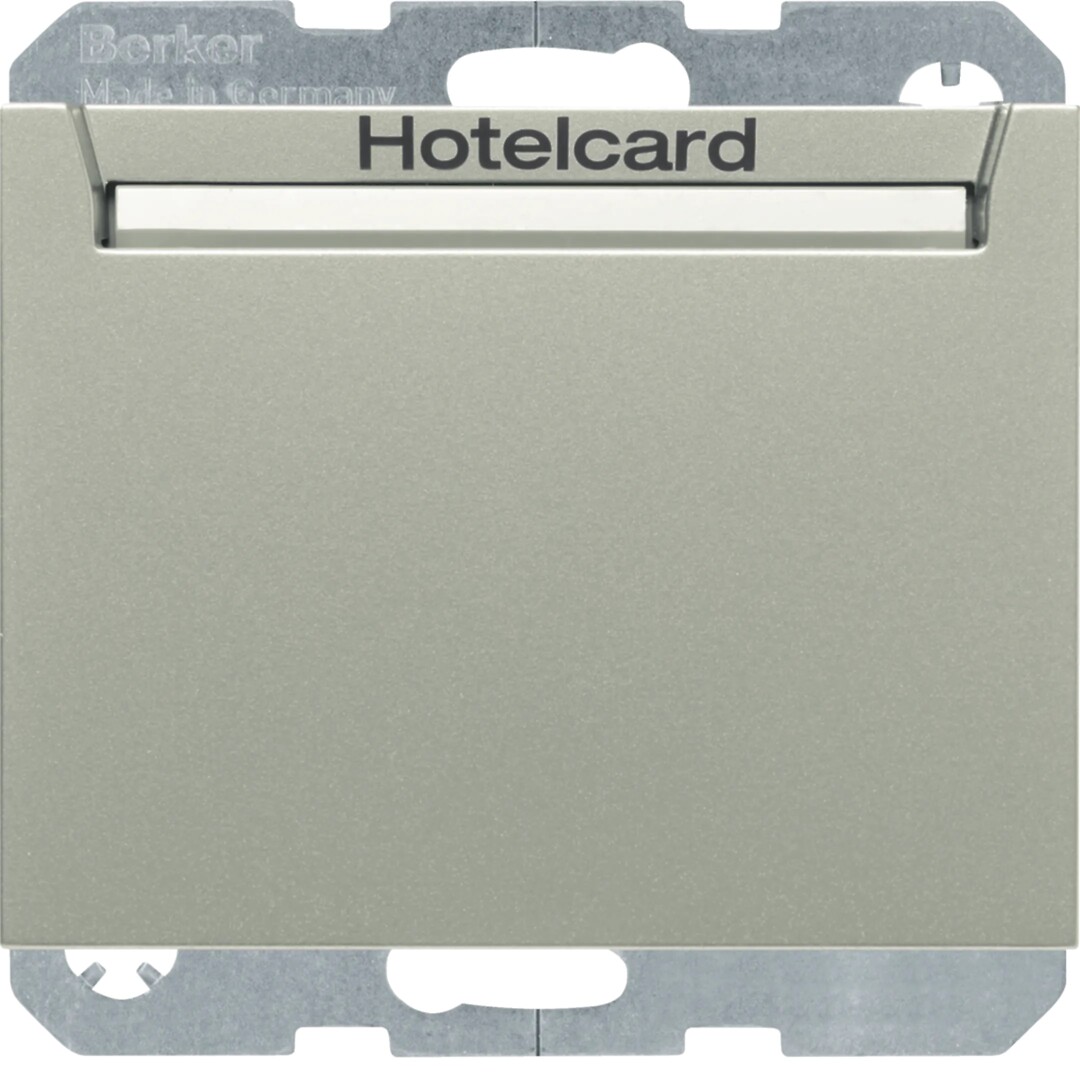 Hotellikorttikytkin 1s 10A hakuvalolla, K.5, ruostumaton teräs