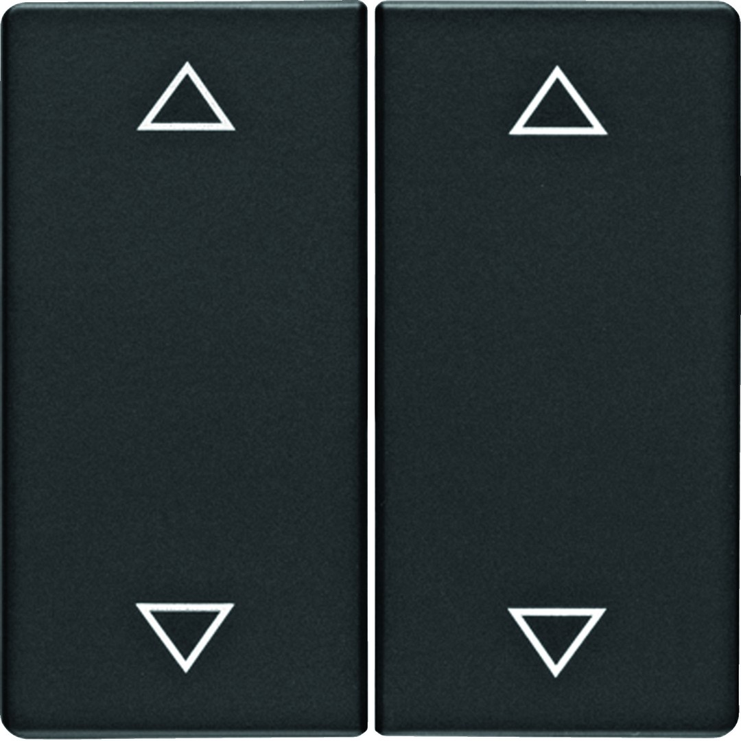 Vipu 2-osainen 6+6 verhokytkimelle/-painik., Q.x, antrasiitti samettinen, maal.
