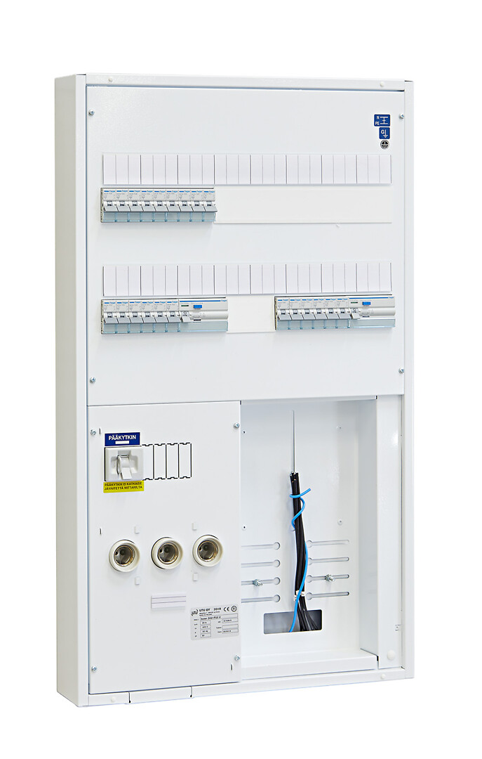 Mittauskeskus IP30 pinta/uppo In=25A, 1T, JSK 9xC10A+12xC16A, 2xVVSK