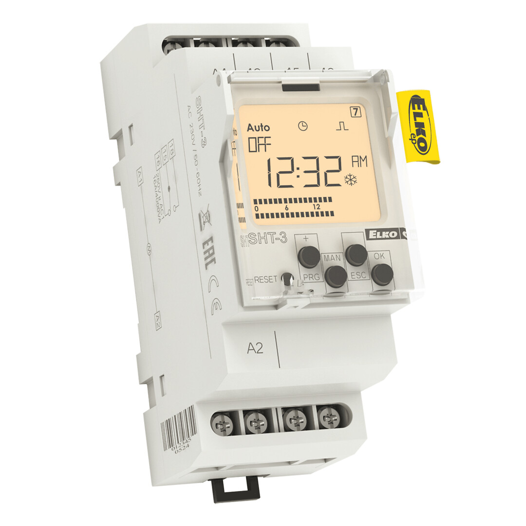 Kellokytkin digitaalinen SHT-3 vuosi 1-kan 16A 230VAC
