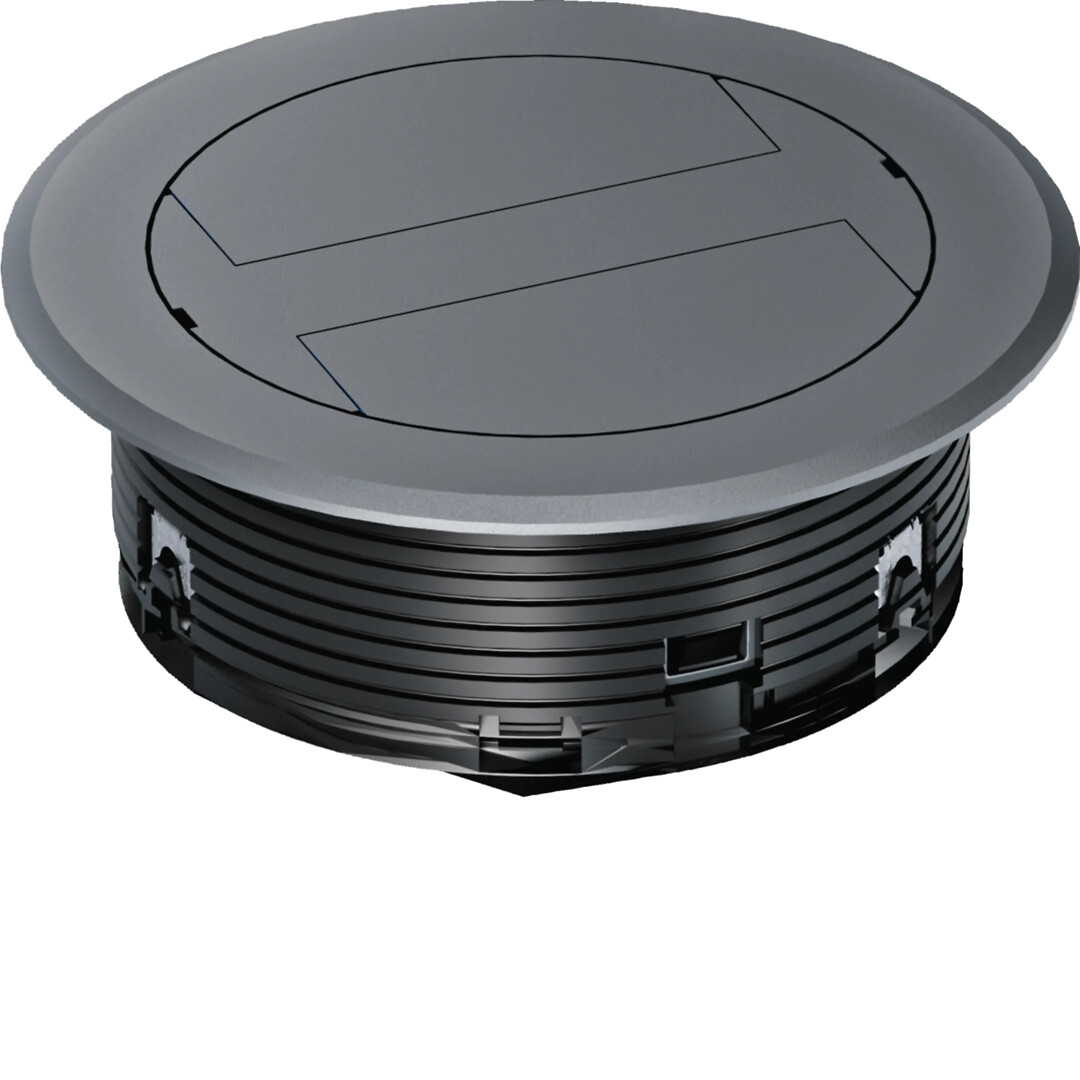 Kaapeliläpivientirengas muovista kaapeliaukoilla pinnoille >32mm raudanharmaa