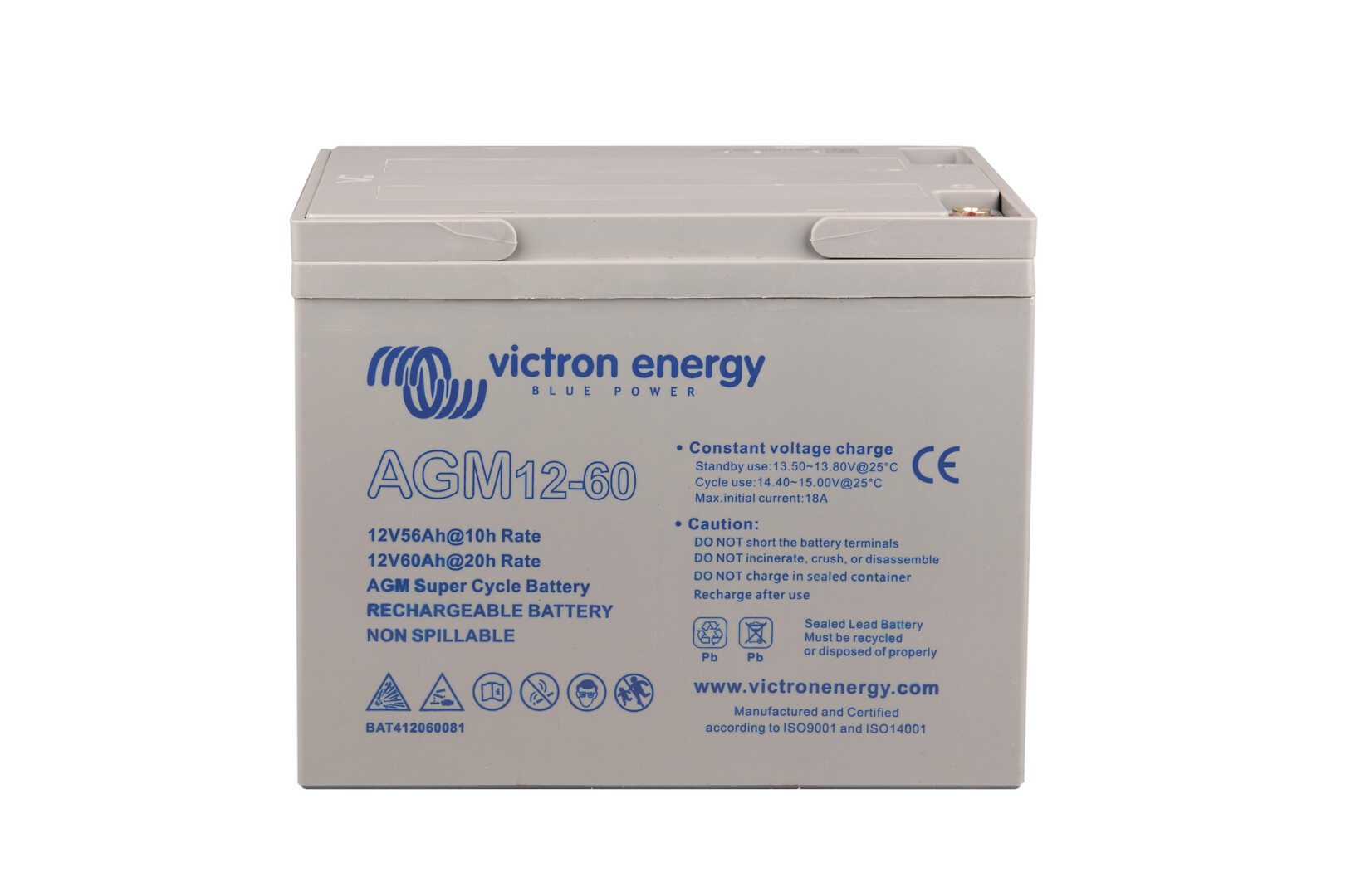 Lyijyakku AGM 12V/60Ah Gel Deep Cycle Batt.