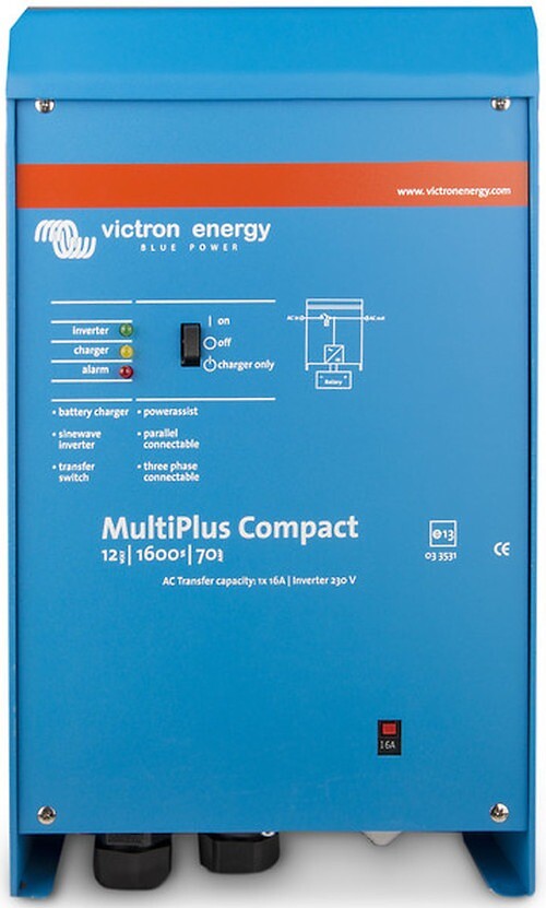Yhdistetyt tasa- ja vaihtosuuntaaja MultiPlus Compact 12/1600/70-16 230V VE.Bus