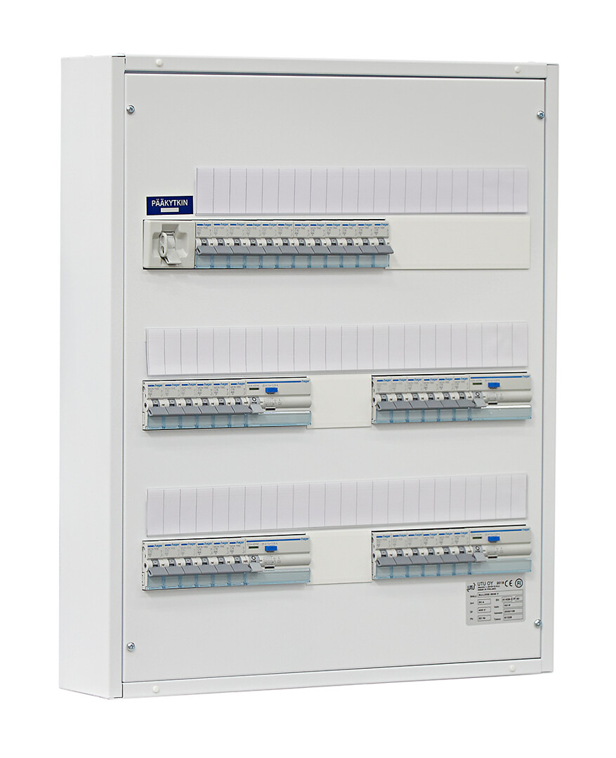 Ryhmäkeskus IP30 pinta/uppo In=50A, JSK 18xC10A+18xC16A, 4xVVSK, jousil.
