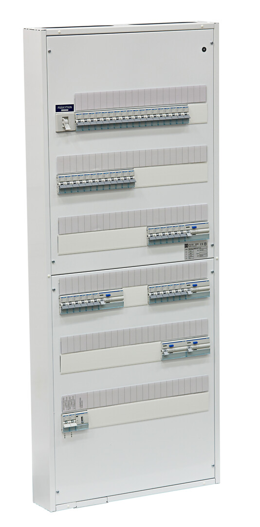 Ryhmäkeskus IP30 pinta/uppo In=50A, JSK 30xC10A+18xC16A, 5xVVSK, SLY1.2, jousil.
