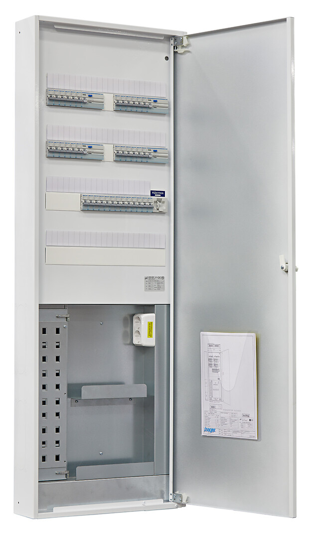 Ryhmäkeskus-data IP30 pinta/uppo In=50A, JSK 18xC10A+18xC16A, 4xVVSK, jousil.