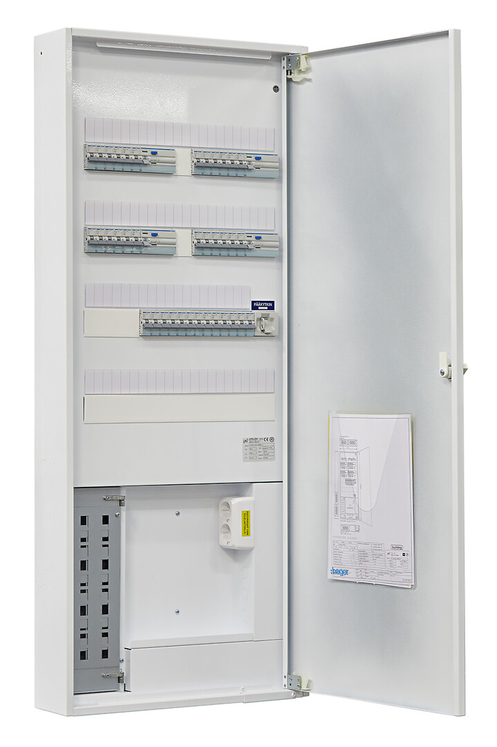 Ryhmäkeskus-data IP30 pinta/uppo In=50A, JSK 18xC10A+18xC16A, 4xVVSK, jousil.