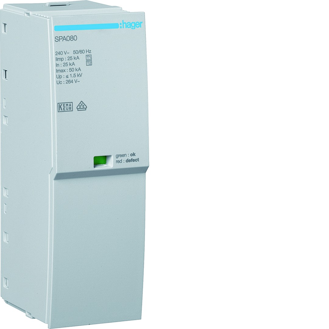 Varapatruuna T1+T2 1N Uc 264V Iimp 25kA Up 1.5kV suojalle SPA180