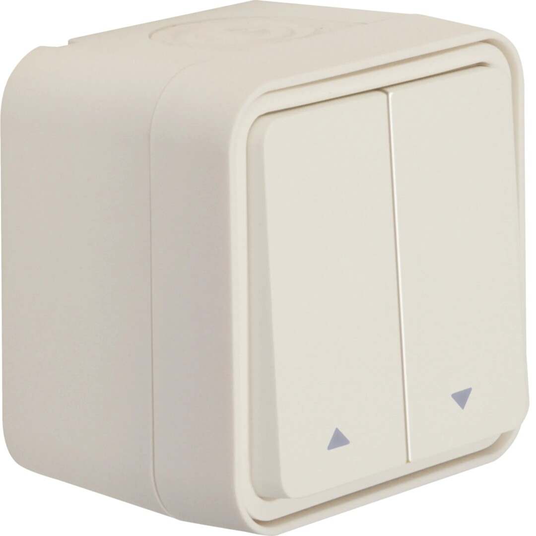 Verhokruunupainike pinta 1-napainen, 10A/250V, IP55, W.1, puhtaanvalkoinen