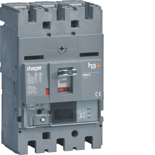 Kompaktikatkaisija h3+ p250 mittaust. Energy-suojareleellä 3-napainen 250A 25kA