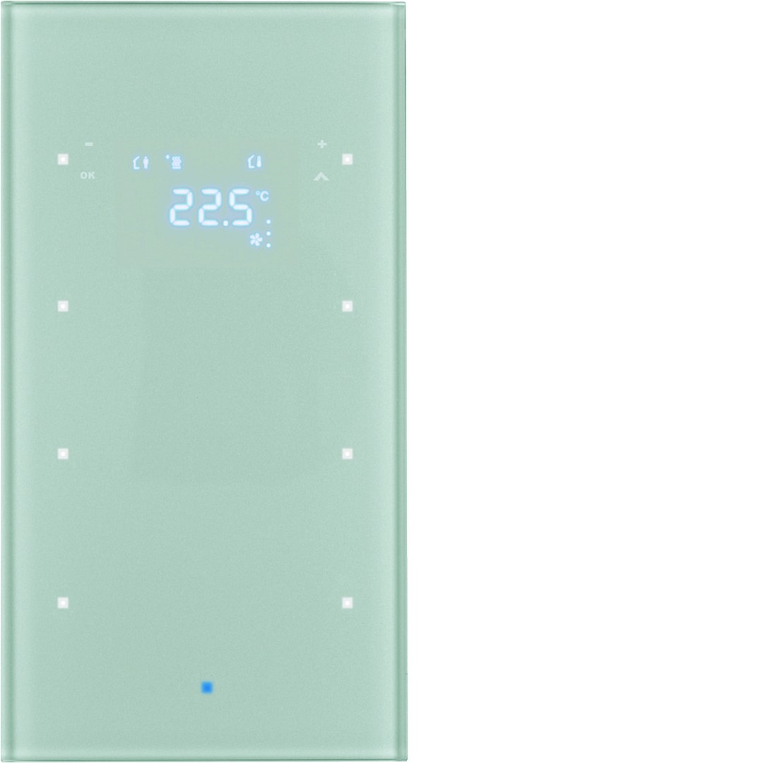 Kosketuspainike 3-osainen lämpötilansäätimellä TS Sensor, lasi, puhtaanvalkoinen