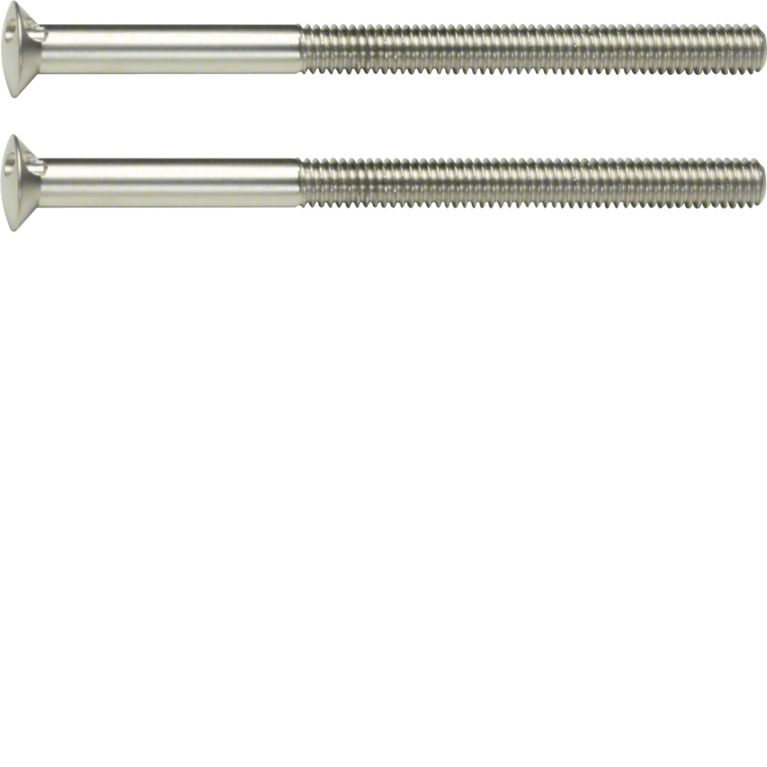 2-koloruuvit 2 x M3.5 x 50 mm ruostumaton teräs matta, harjattu nikkeli