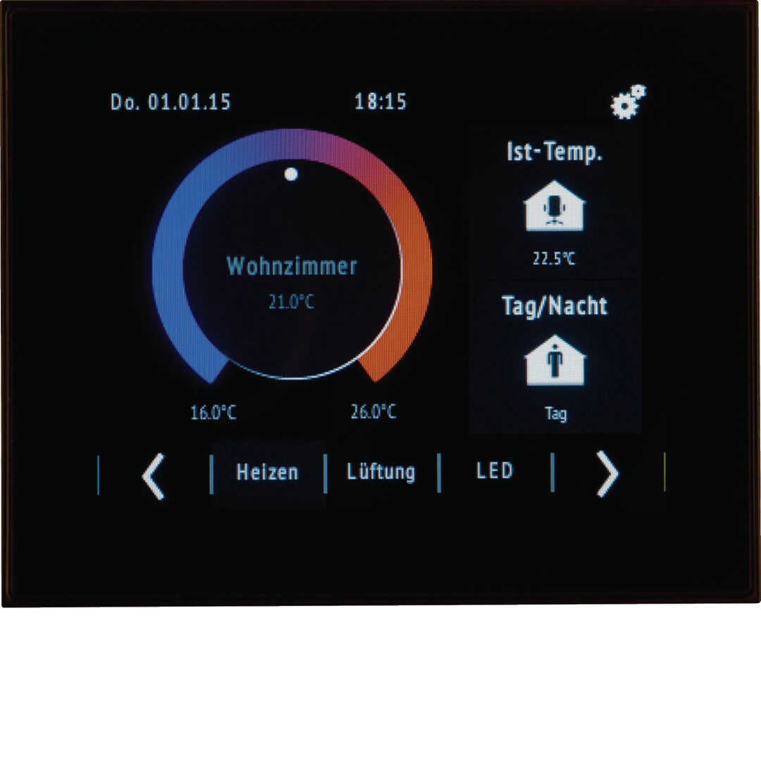 Kosketusnäyttö KNX 3.5inch TFT-kosketusnäytöllä ja väyläliityntäyksiköllä