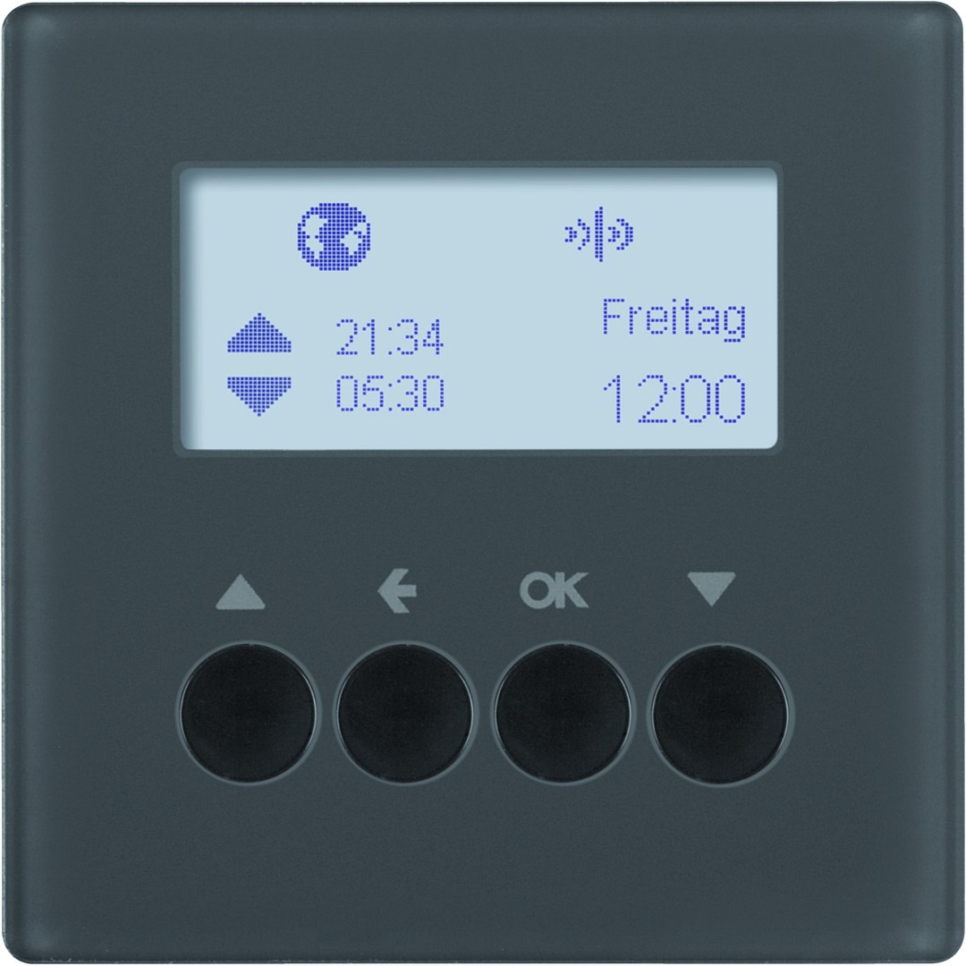 Radioverhokellokytkin Q.x antrasiitti samettinen