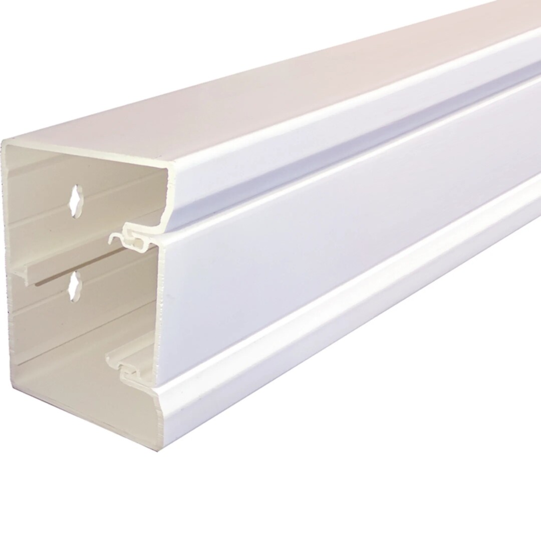 Johtokanava kannella GBD 56x85x2000, liikenteenvalkoinen, kova PVC