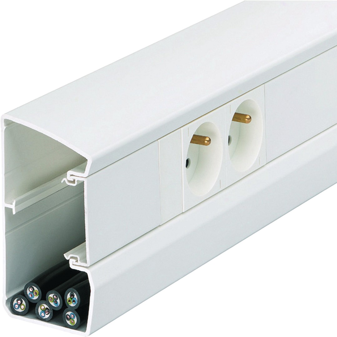 Johtokanava kannella GBD 56x105x2000, liikenteenvalkoinen, kova PVC