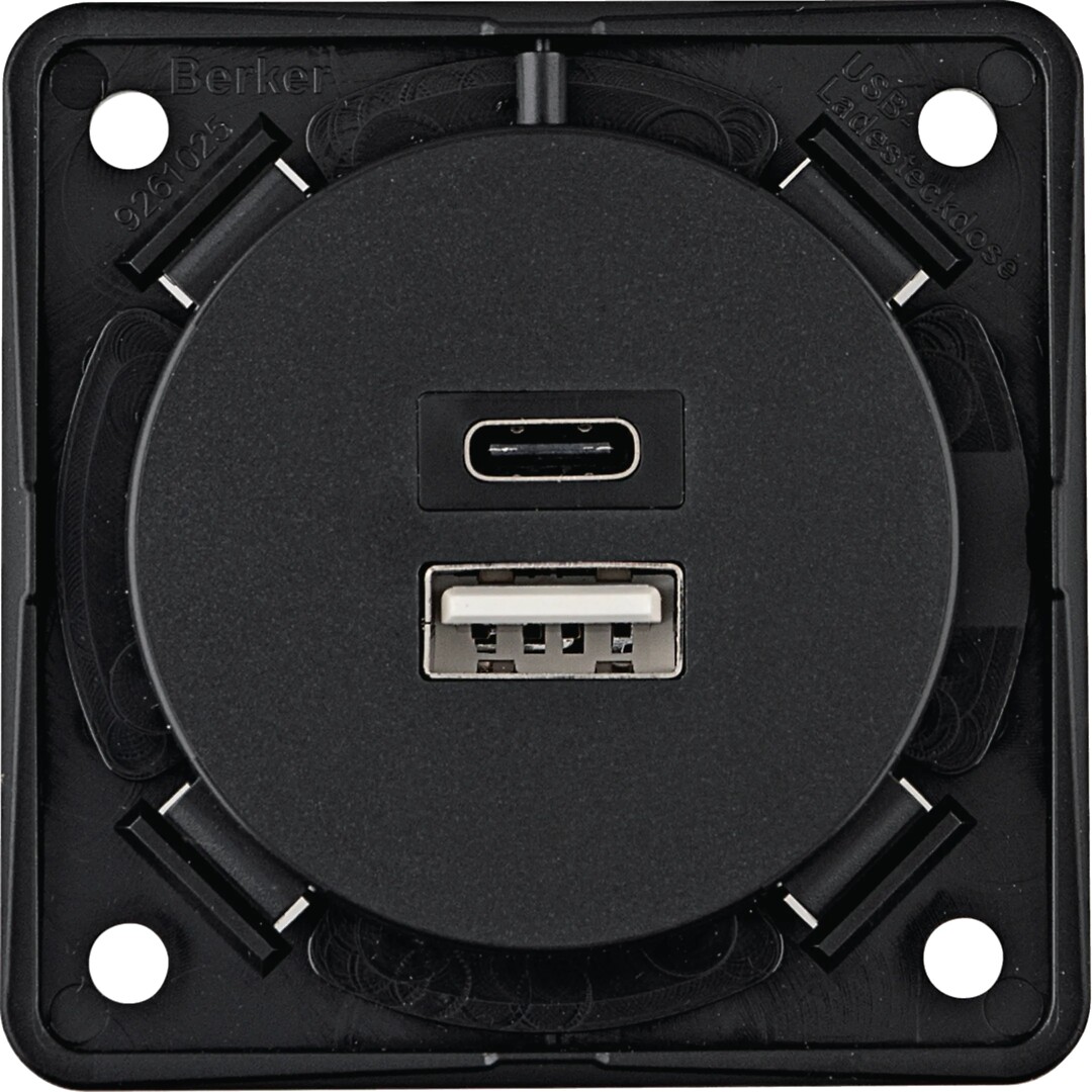 USB-latauspistorasia 230 V, 2-osainen, 3A, A+C, Integro, antrasiitti