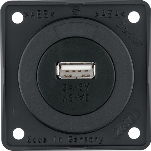 USB-latauspistorasia 8-34V, 1-kan., 3A, tyyppi A, Integro, antrasiitti matta