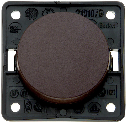 Kytkin 1/16A/250V ruuviliit., Integro Flow/Pure, ruskea matta