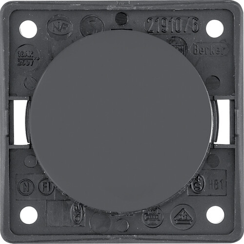 Kytkin 1/16A/250V ruuviliit., Integro Flow/Pure, musta matta