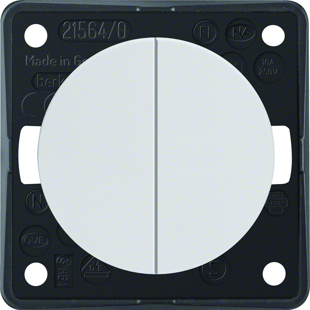 Kruunupainike 10A/250V, Integro Flow/Pure, puhtaanvalkoinen kiiltävä