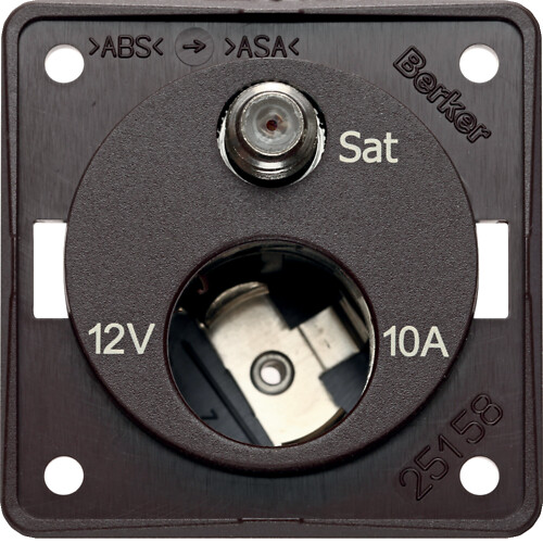 Pistorasia 12 V + SAT ruskea matta