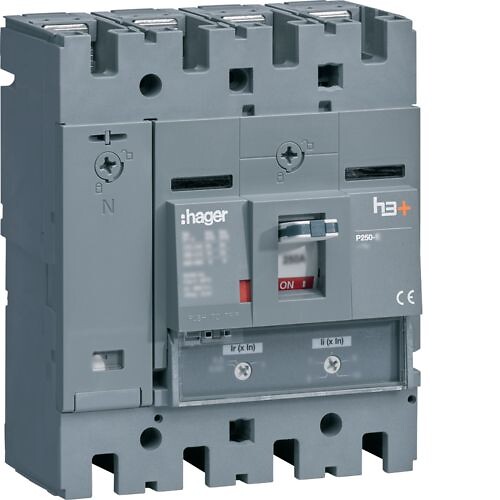 Kompaktikatkaisija h3+ p250 aset. TM-suojareleellä 4-napainen 250A 25kA