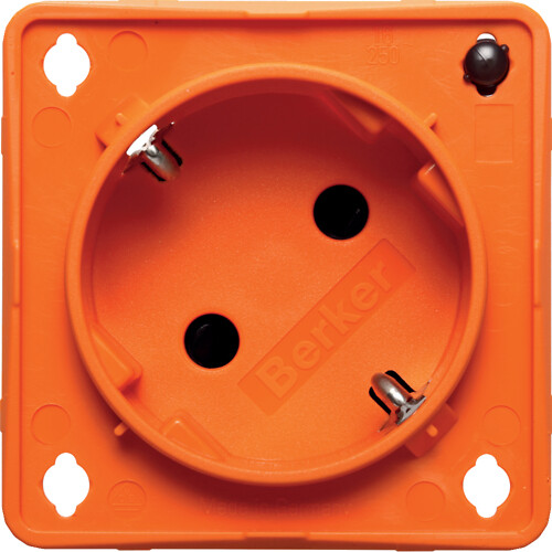 Pistorasia 1-osainen 45°, LED-mv, SNAP-IN 2 mm, Integro, oranssi maalattu