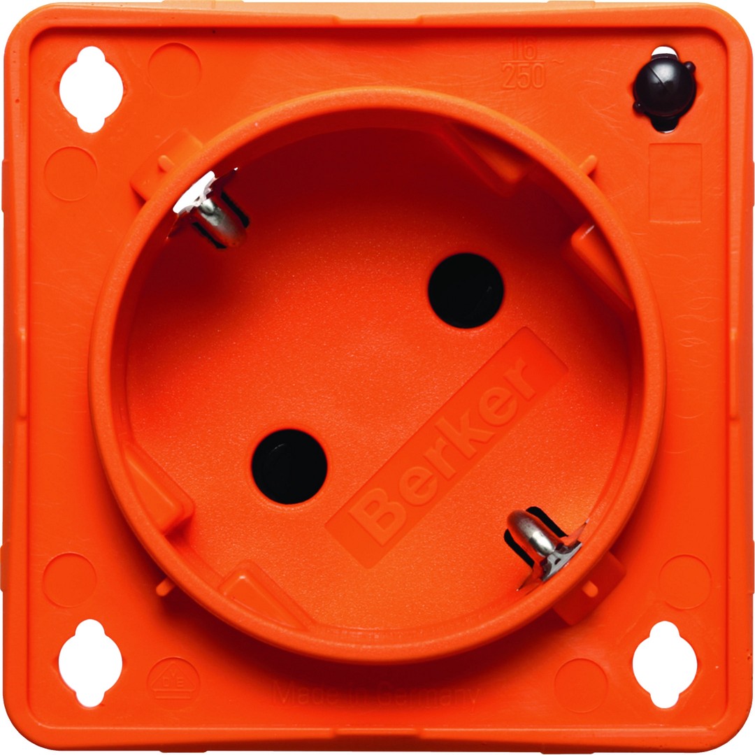 Pistorasia 1-osainen 45°, LED-mv, SNAP-IN 2 mm, Integro, oranssi maalattu