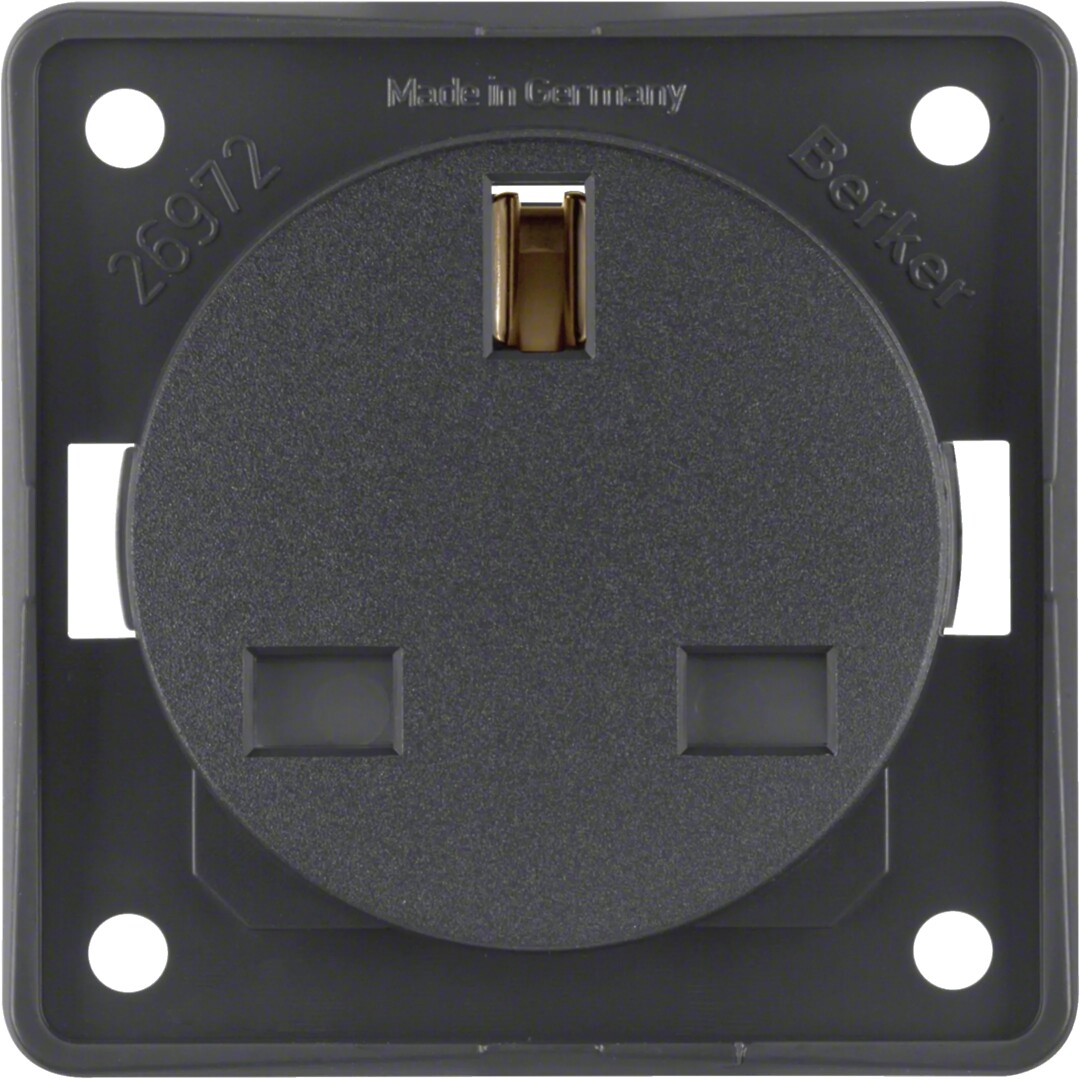 Pistorasia 1-osainen BS 13A/250V, Integro, antrasiitti matta