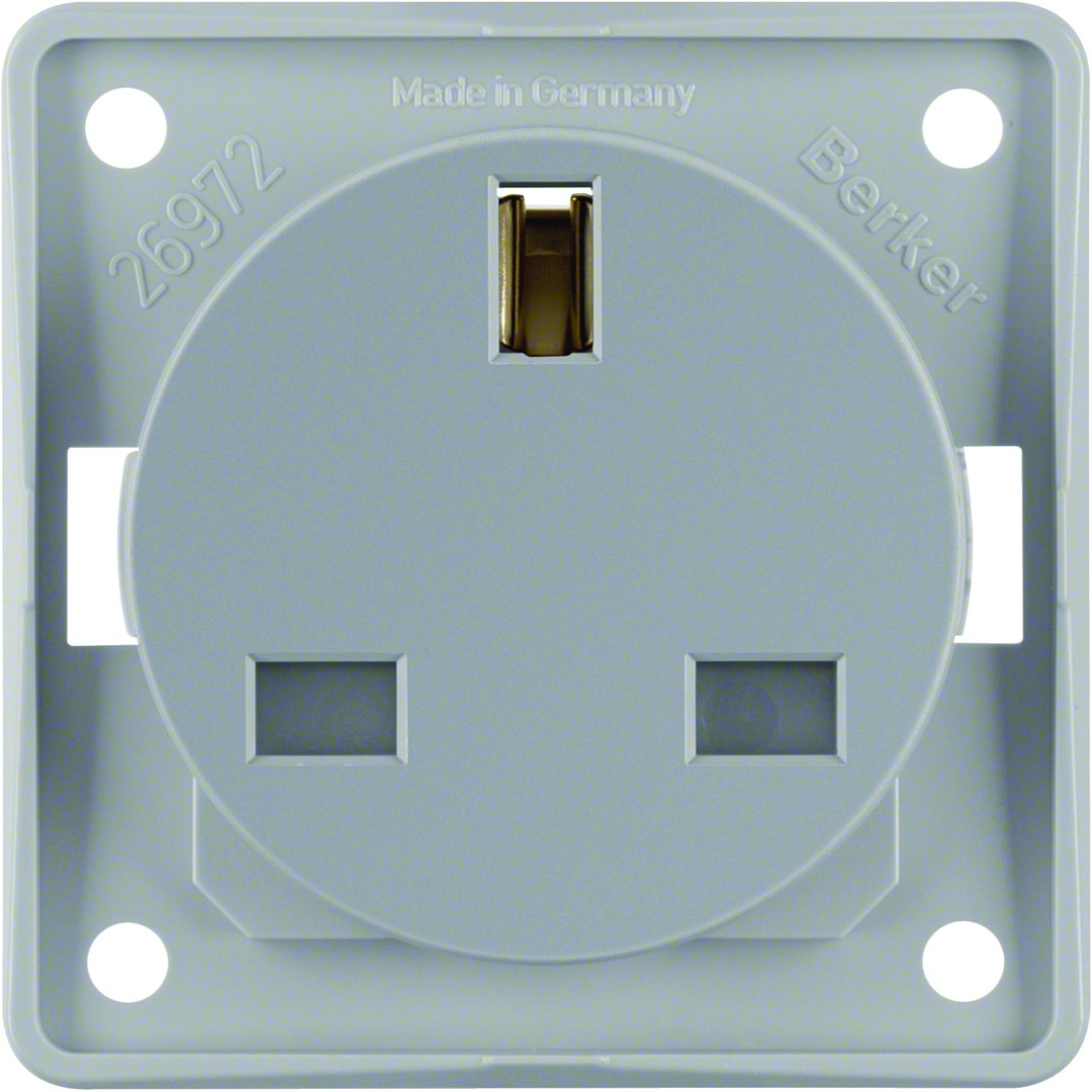 Pistorasia 1-osainen BS 13A/250V, Integro, harmaa matta