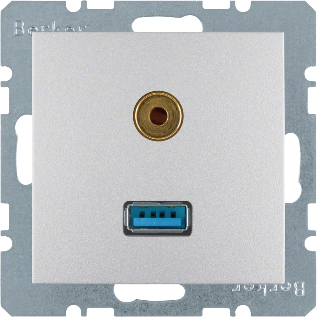 Audiopistorasia USB/3.5mm audiojakki, S.1/B.x, alumiini matta maalattu