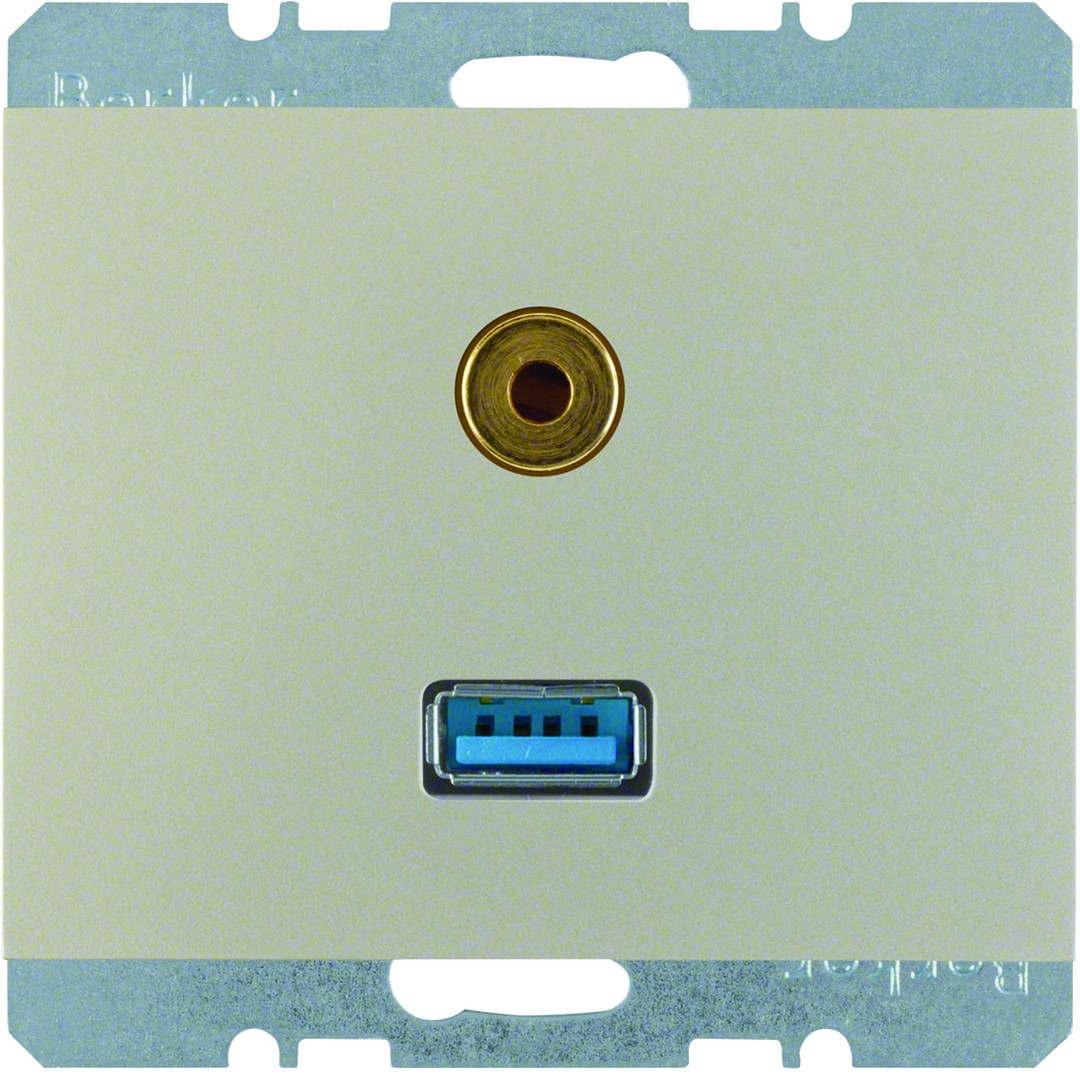 Audiopistorasia USB/3.5mm audiojakki, K.5, ruostumaton teräs