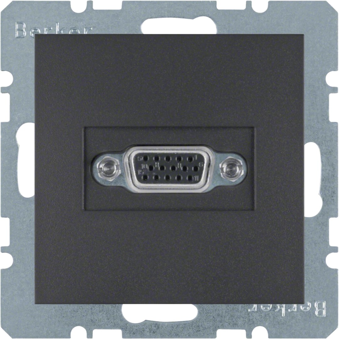 VGA-pistorasia 15-pin, S.1/B.x, antrasiitti matta