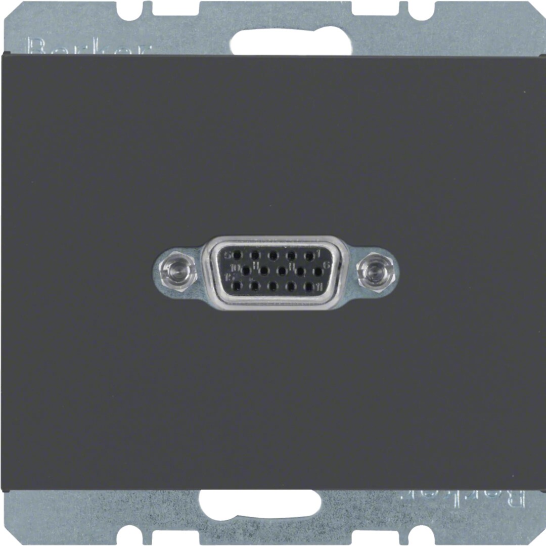 VGA-pistorasia 15-pin, K.1, antrasitti matta