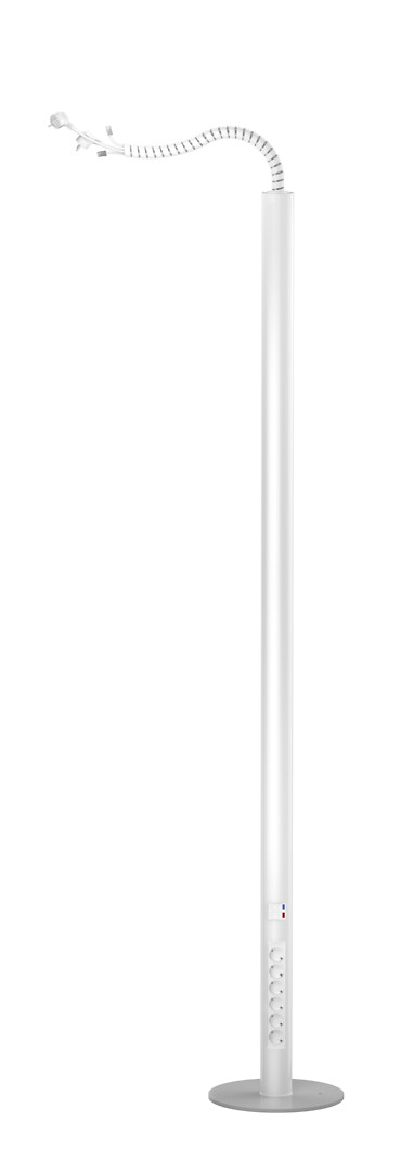 Pistorasiapylväs, Pajap, 1-puoleinen, valkoinen, 1x 6PR + 2x RJ45 cat6 utp