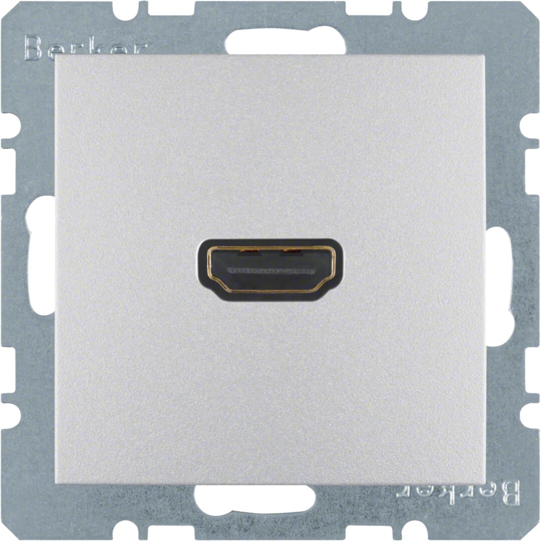 HDMI-pistorasia suoralla välikaapeliliitynnällä, S.1/B.x, alumiini matta maal.