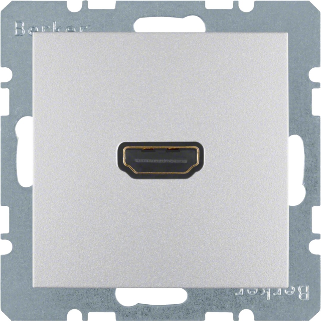 HDMI-pistorasia 90° välikaapeliliitynnällä, S.1/B.x, alumiini matta maalattu