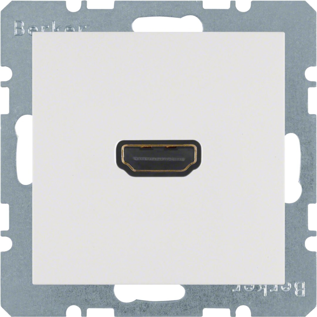 HDMI-pistorasia 90° välikaapeliliitynnällä, S.1/B.x, puhtaanvalkoinen matta