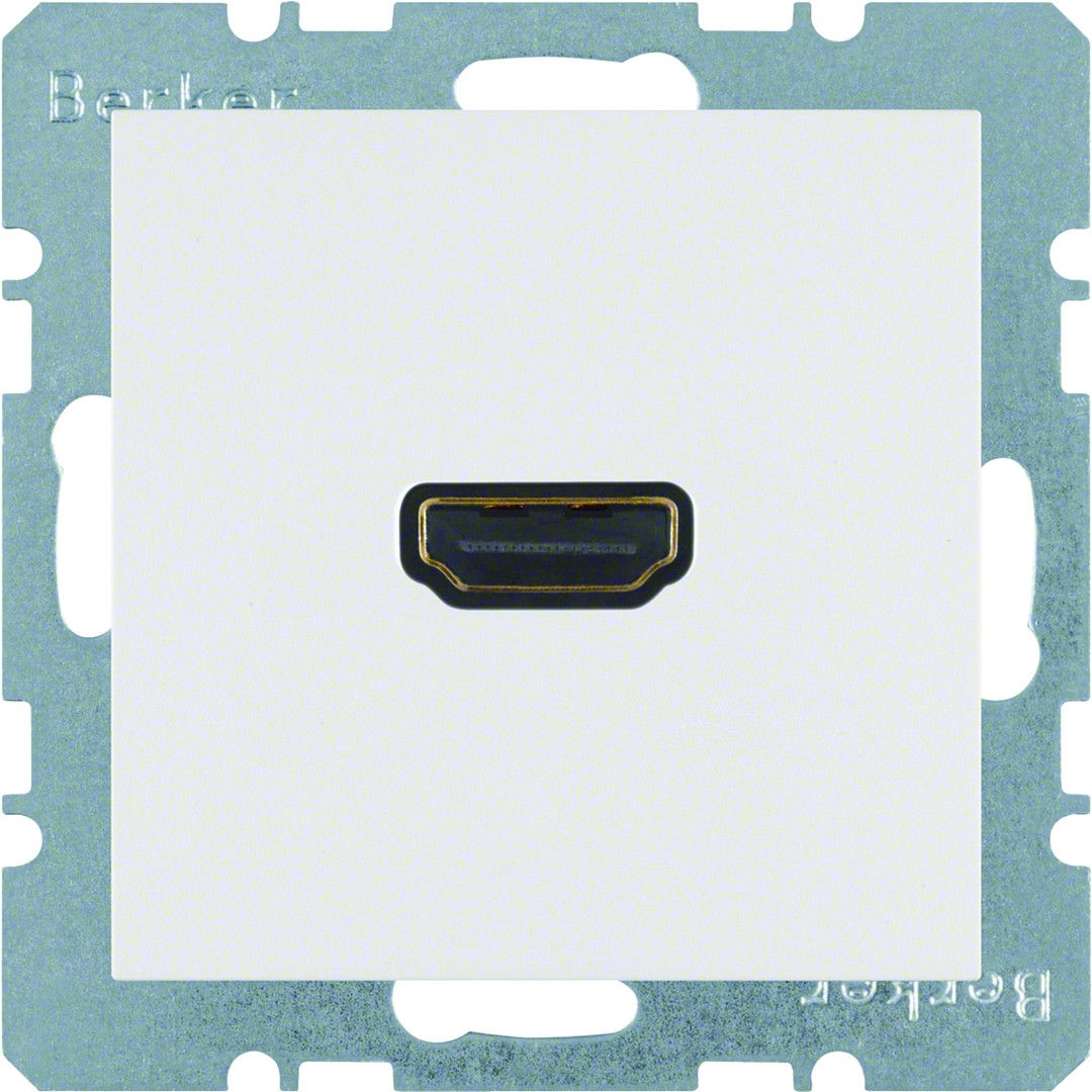 HDMI-pistorasia 90° välikaapeliliitynnällä, S.1/B.x, puhtaanvalkoinen matta