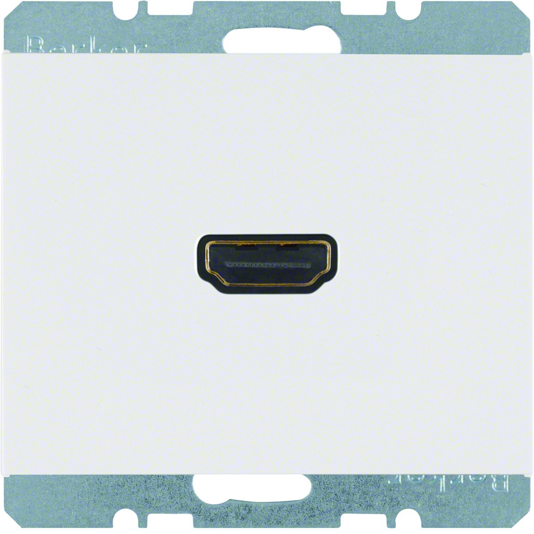 HDMI-pistorasia typeA v1.3 90° liittimellä, K.1, puhtaanvalkoinen kiiltävä