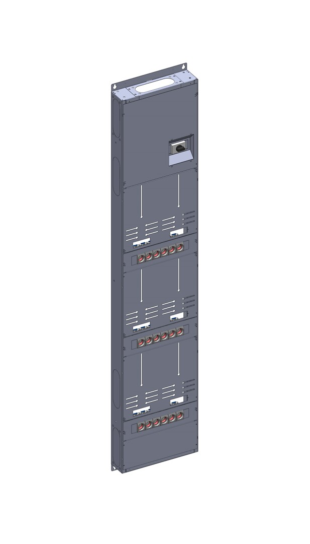 Monimittarikeskus IP20 In=125A, 6xM2 (3x25A), syöttö Y, lähdöt A