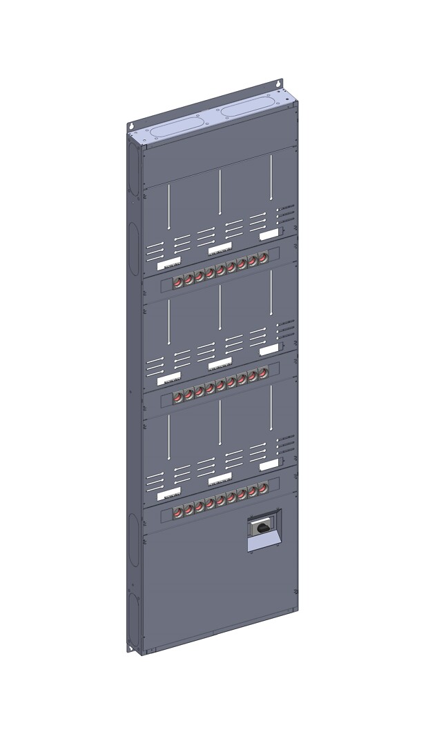 Monimittarikeskus IP20 In=125A, 9xM2 (3x25A), syöttö A, lähdöt Y