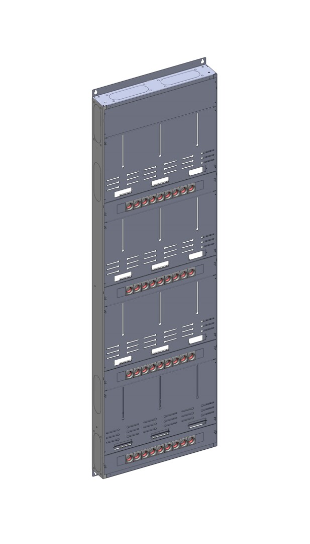 Monimittarikeskus (lisäkenttä) IP20 In=125A, 12xM2 (3x25A), syöttö A, lähdöt Y