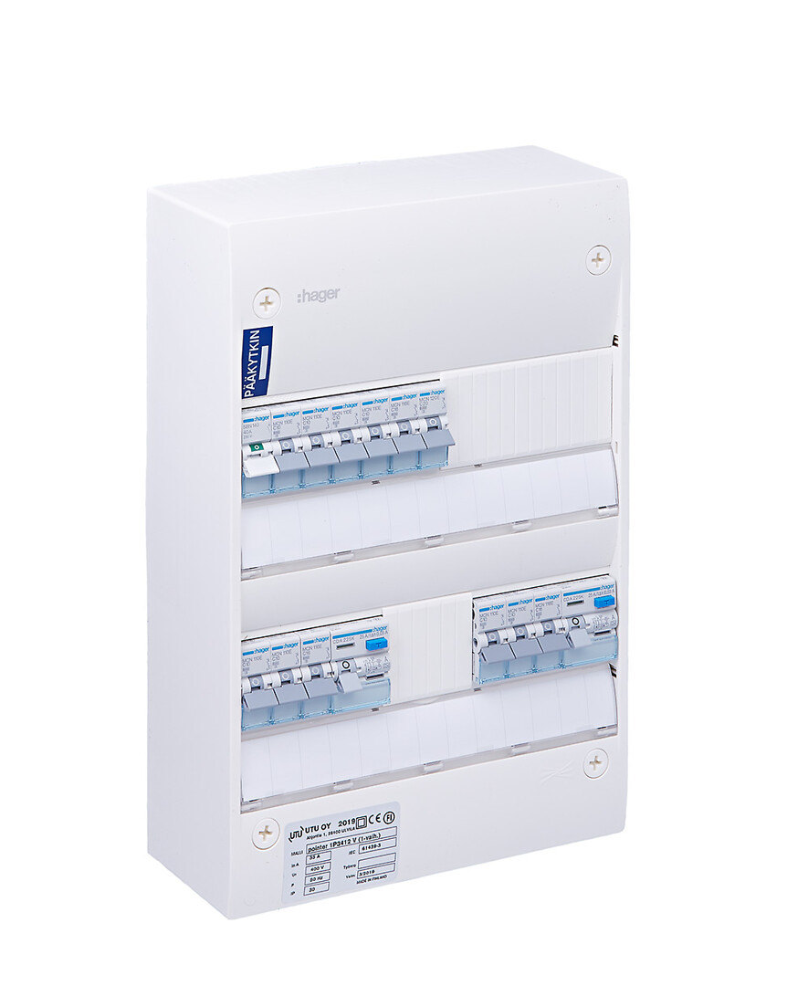 Ryhmäkeskus IP30 pinta In=35A, JSK 8xC10A+3xC16A+1xC20A, 2xVVSK, 1-vaiheinen