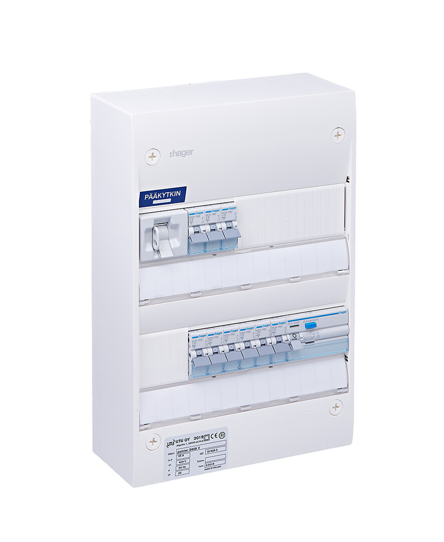 Ryhmäkeskus IP30 pinta In=35A, JSK 3xC10A+6xC16A, 1xVVSK