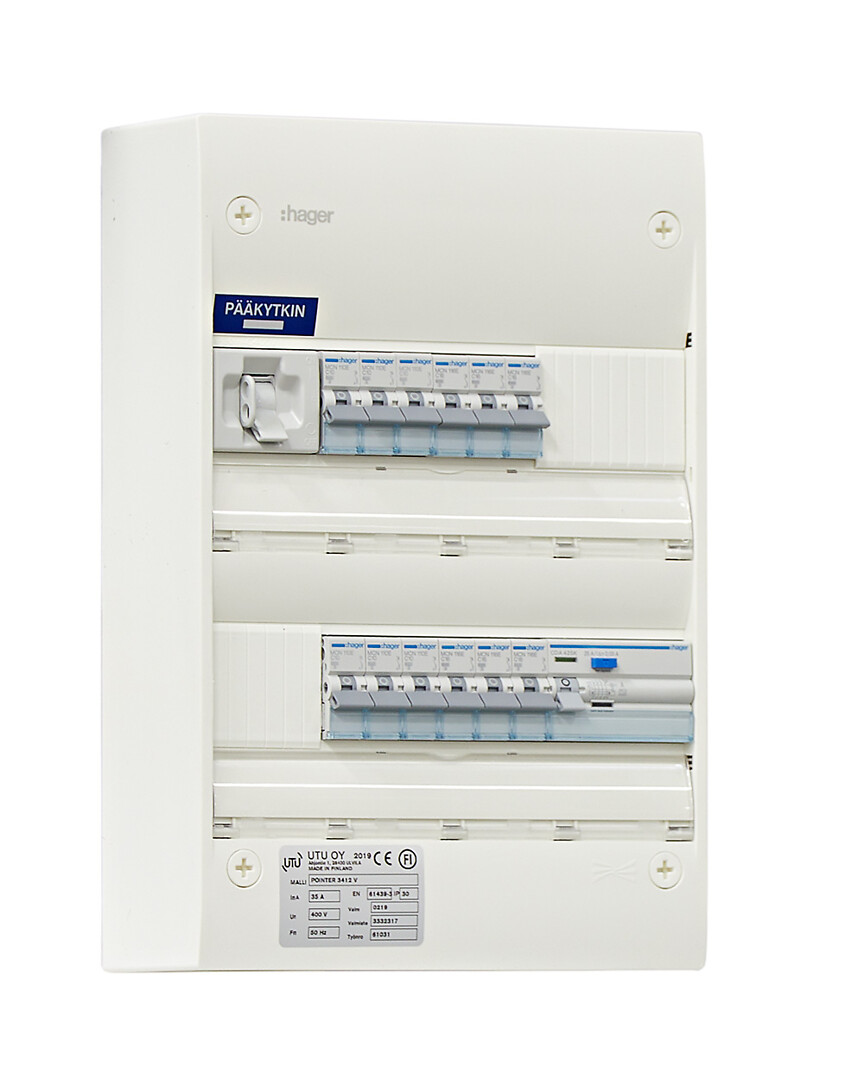 Ryhmäkeskus IP30 pinta In=35A, JSK 6xC10A+6xC16A, 1xVVSK