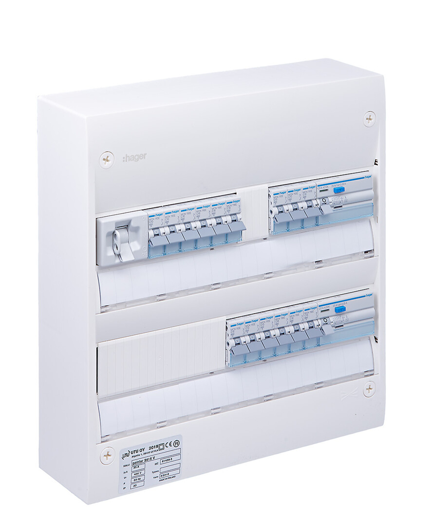 Ryhmäkeskus IP30 pinta In=35A, JSK 6xC10A+9xC16A, 2xVVSK