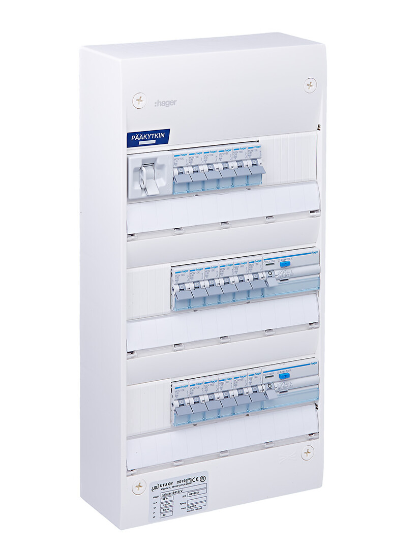 Ryhmäkeskus IP30 pinta In=35A, JSK 9xC10A+9xC16A, 2xVVSK